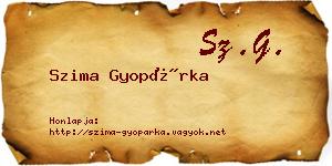 Szima Gyopárka névjegykártya